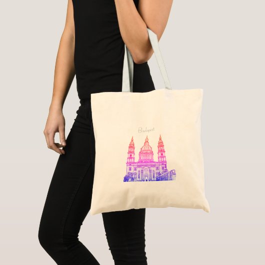 Budapest Hungary Architecture Sketch Tote Bag トートバッグ (正面(商品))
