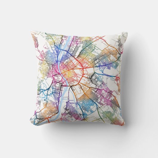 Budapest Hungary City Map クッション (正面)