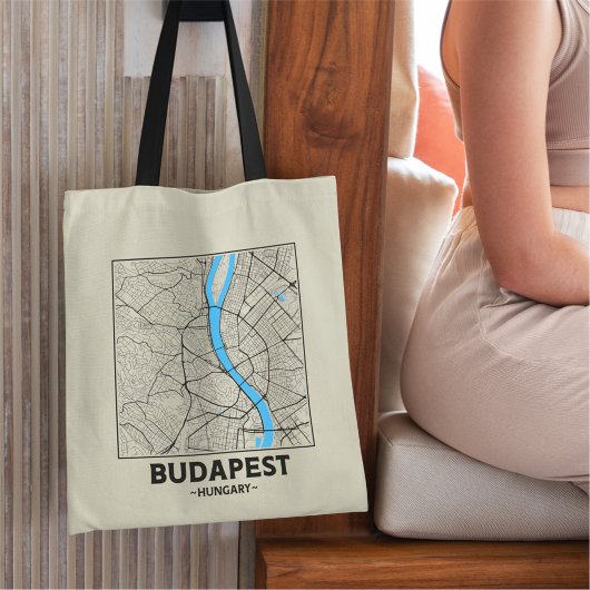 Budapest, Hungary City Map Tote Bag トートバッグ
