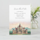 Budapest Hungary Destination Wedding Save The Date セーブザデート (スタンド正面)