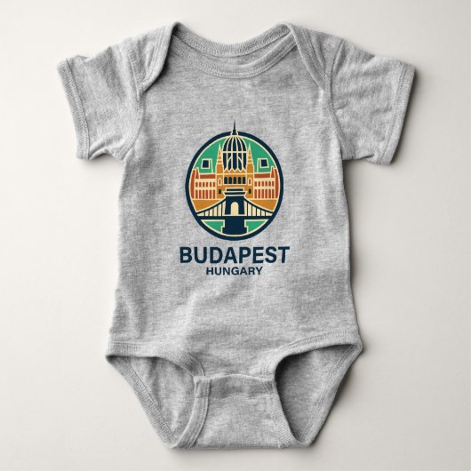Budapest Hungary Europe ベビーボディスーツ (正面)