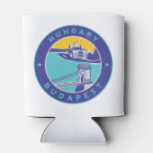 Budapest, Hungary,  Magyar, Chain Bridge at Danube 缶クーラー (裏面)