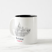 Budapest - Hungary - Parliament ツートーンマグカップ (正面左)