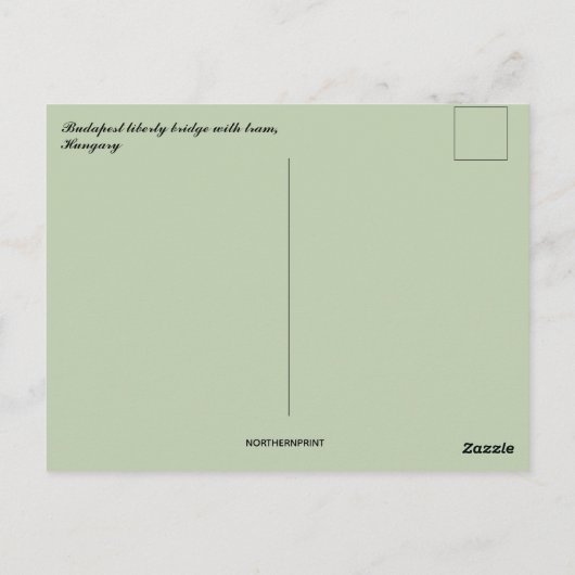 Budapest Liberty Bridge and Tram Hungary ポストカード (裏面)