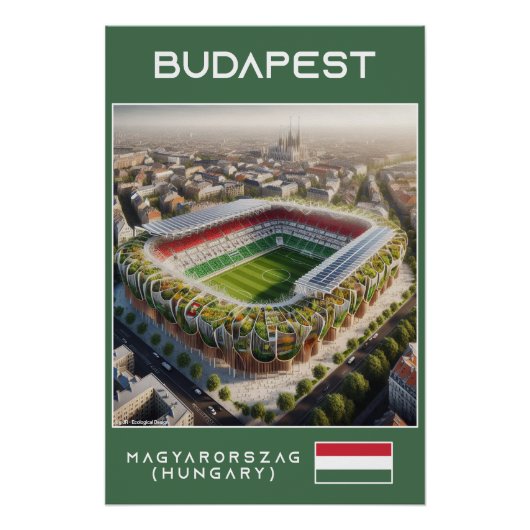 Budapest Stadium - Hungary - Ecological Design ポスター (正面)