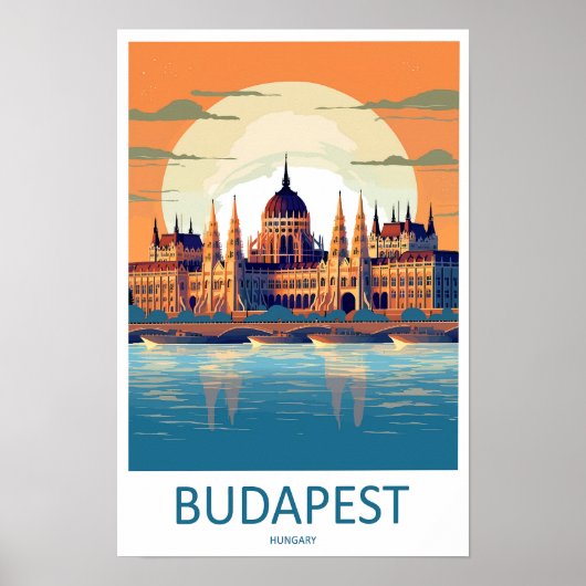 Budapest Travel Print Wall Art Budapest Wall Hangi ポスター (正面)