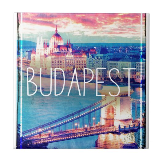 Budapest - vintage-poster タイル (正面)