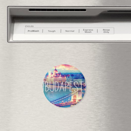 Budapest, vintage poster マグネット (インサイチュ (食洗機))