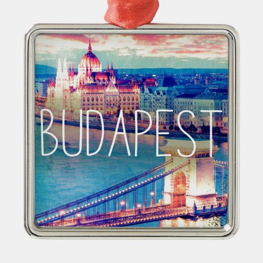 Budapest, vintage poster メタルオーナメント (正面)