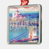 Budapest, vintage poster メタルオーナメント (左)
