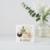 *~* Budda Zen Candle Lotus Tea金ゴールド スクエア名刺 (スタンド正面)