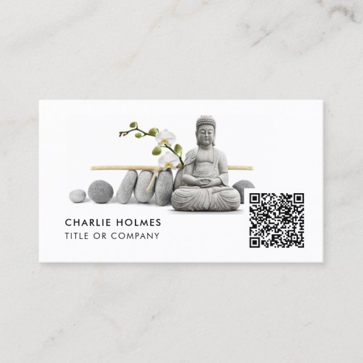 BUDDHA瞑想とヨガビジネスカード | QRコード 名刺 (正面)