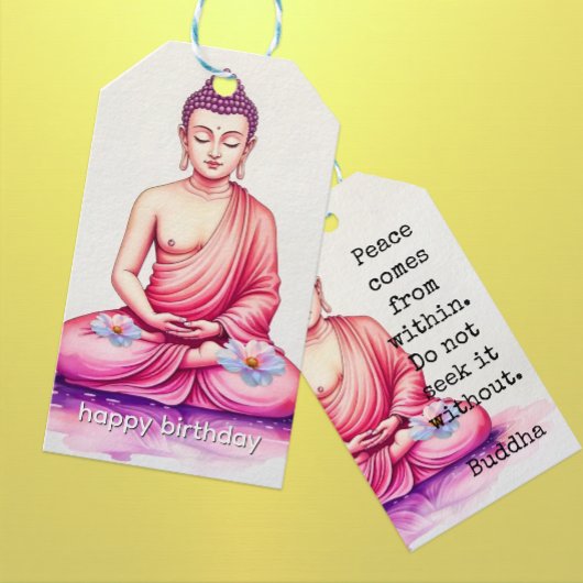 Buddha Birthday, Watercolor, Meditation / Yoga  ギフトタグ