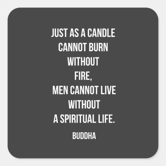 Buddha Candle Spirit Quote スクエアシール (正面)