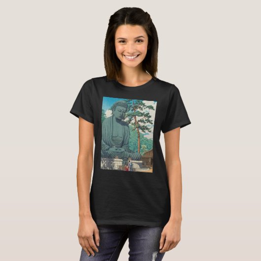 Buddha Daibutsu Statue Buddhism Zen Meditation Tシャツ (正面フル)