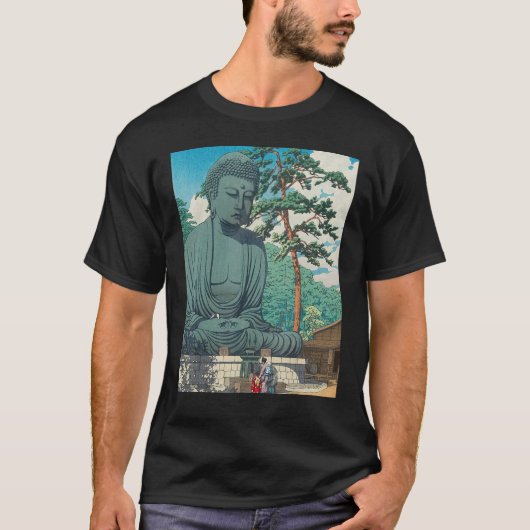 Buddha Daibutsu Statue Buddhism Zen Meditation Tシャツ (正面)