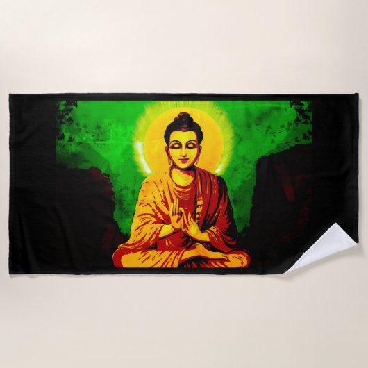 Buddha Enlightenment Beach Towel ビーチタオル (正面)