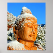 Buddha head in snow ポスター (正面)