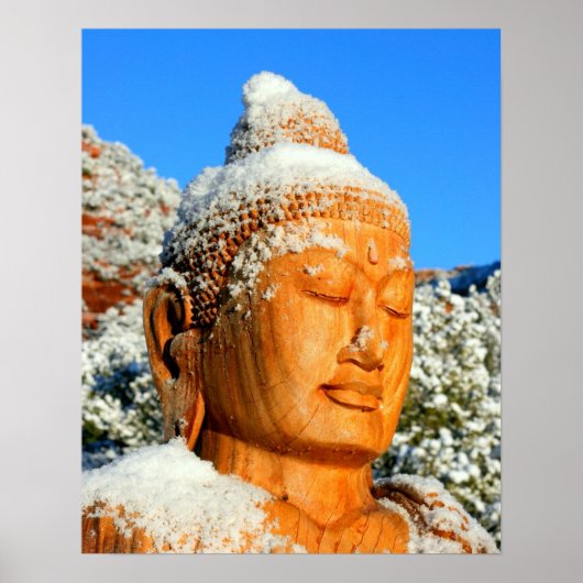 Buddha head in snow ポスター (正面)