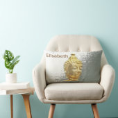 buddha in silver lumbar pillow ランバークッション (椅子)