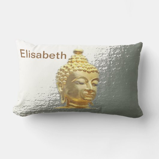 buddha in silver lumbar pillow ランバークッション (正面)