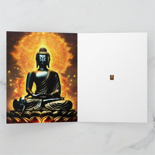 Buddha Logo White Lined Guest Book カード (内部)