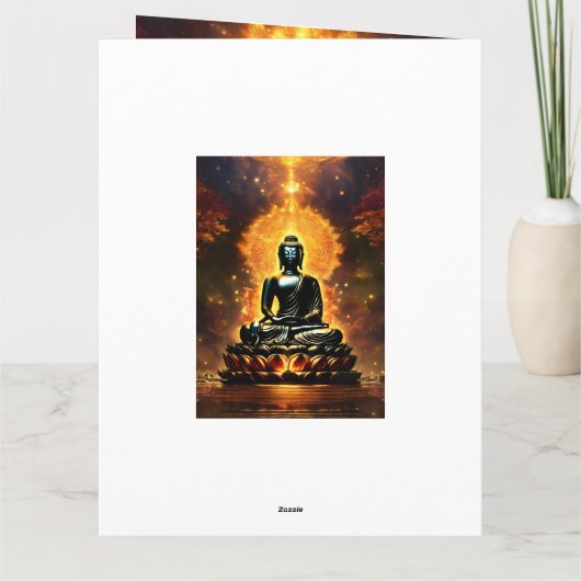 Buddha Logo White Lined Guest Book カード (裏面)