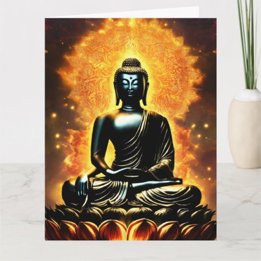 Buddha Logo White Lined Guest Book カード (正面)