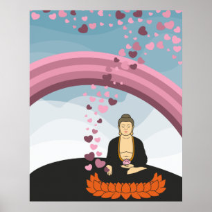 Buddha Love Hearts ポスター