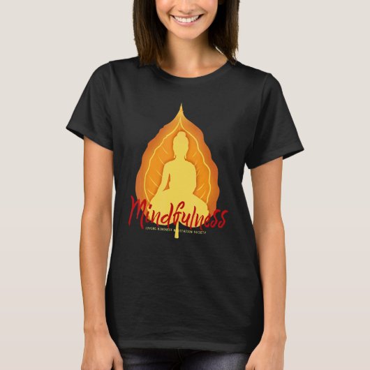 Buddha Mandala Buddhist Mindfulness Blessing Lovin Tシャツ (正面)