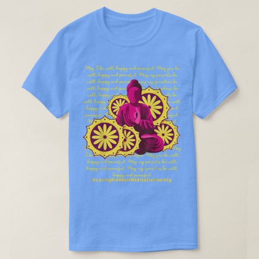 Buddha Mandala LovingKindness Metta Blessing Dharm Tシャツ (デザイン正面)