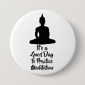 Buddha Mindfulness Meditation Motivation 缶バッジ (正面)
