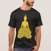 Buddha Monk Namaste Praying Pray Smile Happy Laugh Tシャツ (正面)