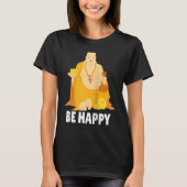 Buddha Monk Namaste Praying Pray Smile Happy Laugh Tシャツ (正面)