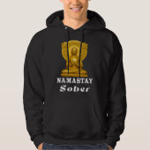 Buddha Namastay Sober Alcoholic Abstinence Hope So パーカ (正面)