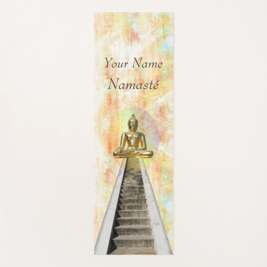 Buddha Namasté pastell Aquarell-Yoga-Matte ヨガマット (正面)