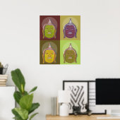 Buddha Pop Art Zen Retro Modern Custom Poster ポスター (ホームオフィス)