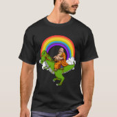 Buddha Riding T-Rex Dinosaur Tシャツ (正面)
