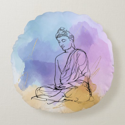 Buddha Round Pillow | Zen Meditation ラウンドクッション (正面)
