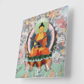 Buddha Shakyamuni, Enlightenment, Nepal スクエア壁時計 (傾斜)
