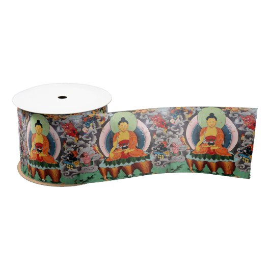 Buddha Shakyamuni Ribbon, large, Tibet / Nepal サテンリボン (リール)
