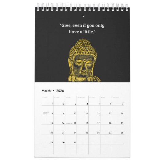 Buddha Siddharta Year Calendar 2023 Quotes カレンダー (3月 2026)