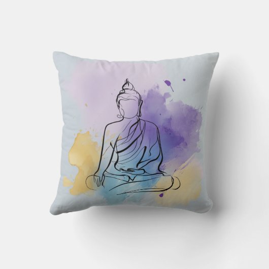 Buddha Throw Pillow | Zen Meditation クッション (裏面)