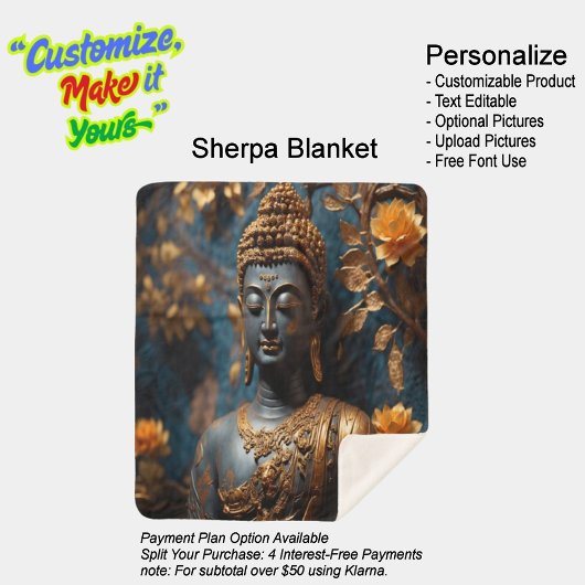 Buddha Ultra Soft Sherpa Blanket シェルパブランケット