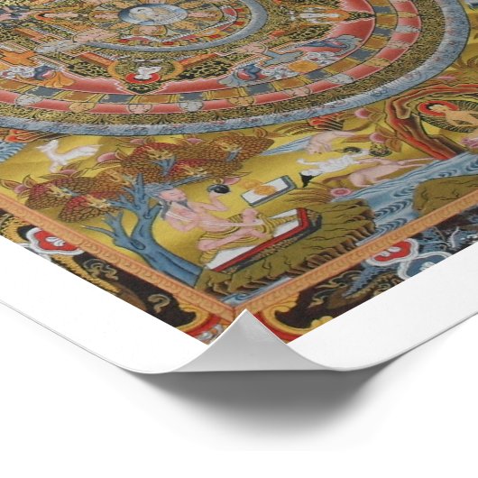 Buddha's Life Mandala Poster ポスター (角)