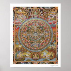 Buddha's Life Mandala Poster ポスター