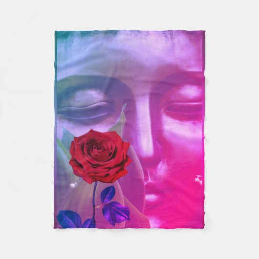 BuddhaTodayV2 #21居心地の良い仏 フリースブランケット (正面)