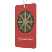 Buddhism Golden Dharma Wheel Personalized カーエアーフレッシュナー (左)