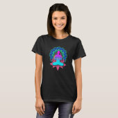Buddhism Lotus Flower Colorful Mandala Namaste Yog Tシャツ (正面フル)
