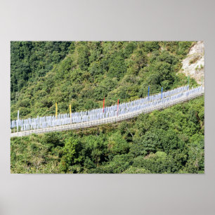 Buddhist Prayer Flags - Bhutan ポスター